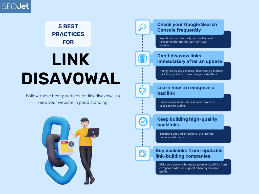 infographic on best practices for link disavowal